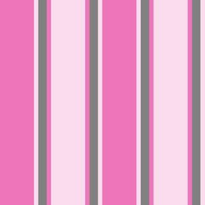 Dark Pink, Light Pink, and Medium Gray Vertical Thin and Thick Stripes