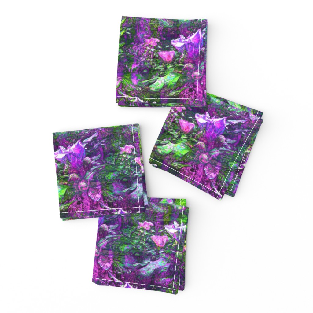 PURPLE GREEN GRID DREAMY FLOWERY FAIRY FOREST