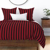 Dark Red, Black, and Medium Gray Vertical Thin and Thick Stripes
