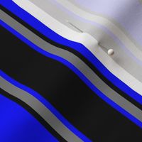 Blue, Black, and Medium Gray Vertical Thin and Thick Stripes