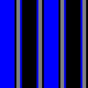 Blue, Black, and Medium Gray Vertical Thin and Thick Stripes