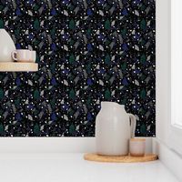 Terrazzo - Green & Blue on Black