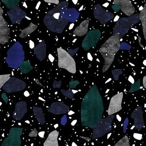 Terrazzo - Green & Blue on Black