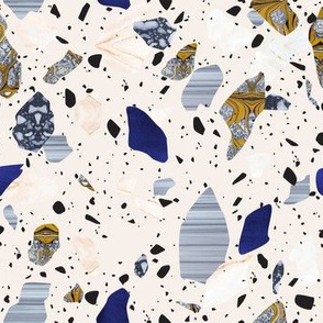 Terrazzo - Blue & Yellow on Cream