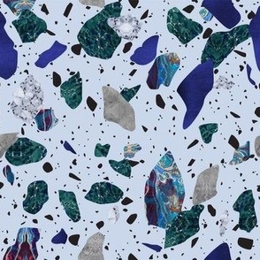 Terrazzo - Green & Cobalt on Blue