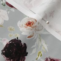 8" Velvet Cream Blooms // Soft Gray