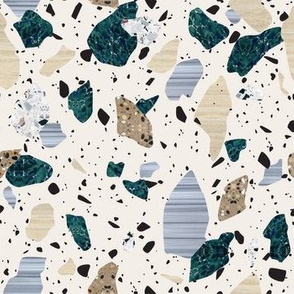 Green & Cream Terrazzo Pattern