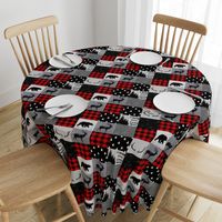 Mountain quilt - black red and gray