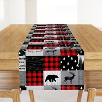 Mountain quilt - black red and gray
