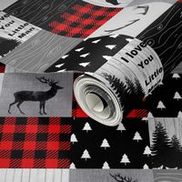 Mountain quilt - black red and gray