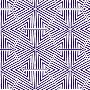 Triangles and Hexagons Purple Upholstery Fabric