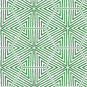 Triangles and Hexagons Green Upholstery Fabric