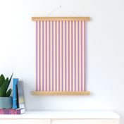 Summer Colours Vertical Stripes  - Narrow Pale Summer Pink Ribbons with Pale Summer Yellow and Summer Mauve