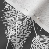 Scattered Feathers on Linen