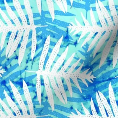 Batik Ferns Cobalt Turquoise 150