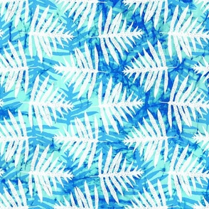 Batik Ferns Cobalt Turquoise 150