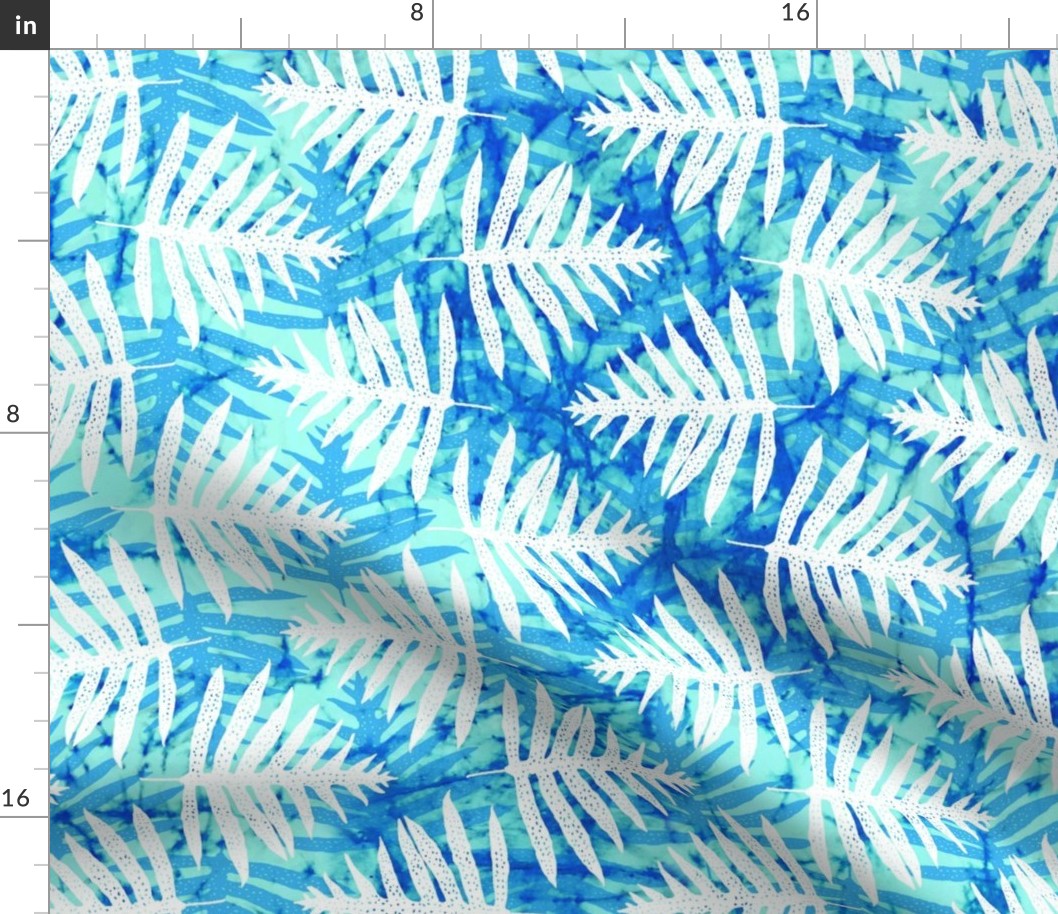 Batik Ferns Cobalt Turquoise 150