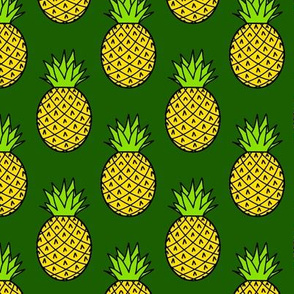 Tropical Pineapples on Green
