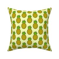 Tropical Pineapples on Yellow