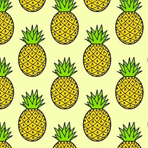 Tropical Pineapples on Yellow