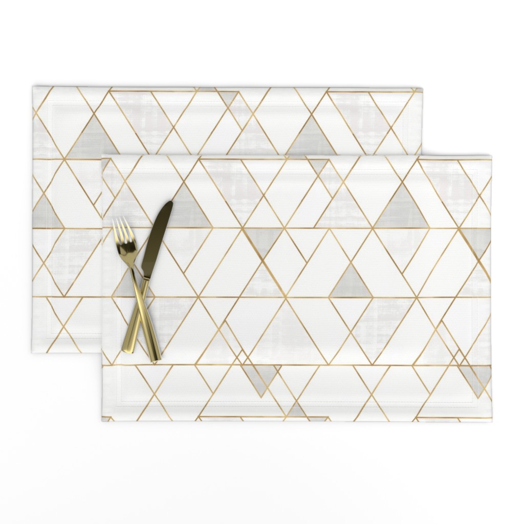 Mod Triangles - white + gold