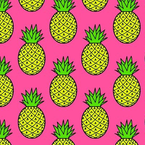 Tropical Pineapples on Pink