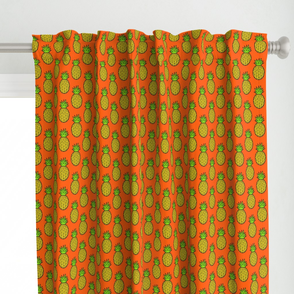 Tropical Pineapples on Orange