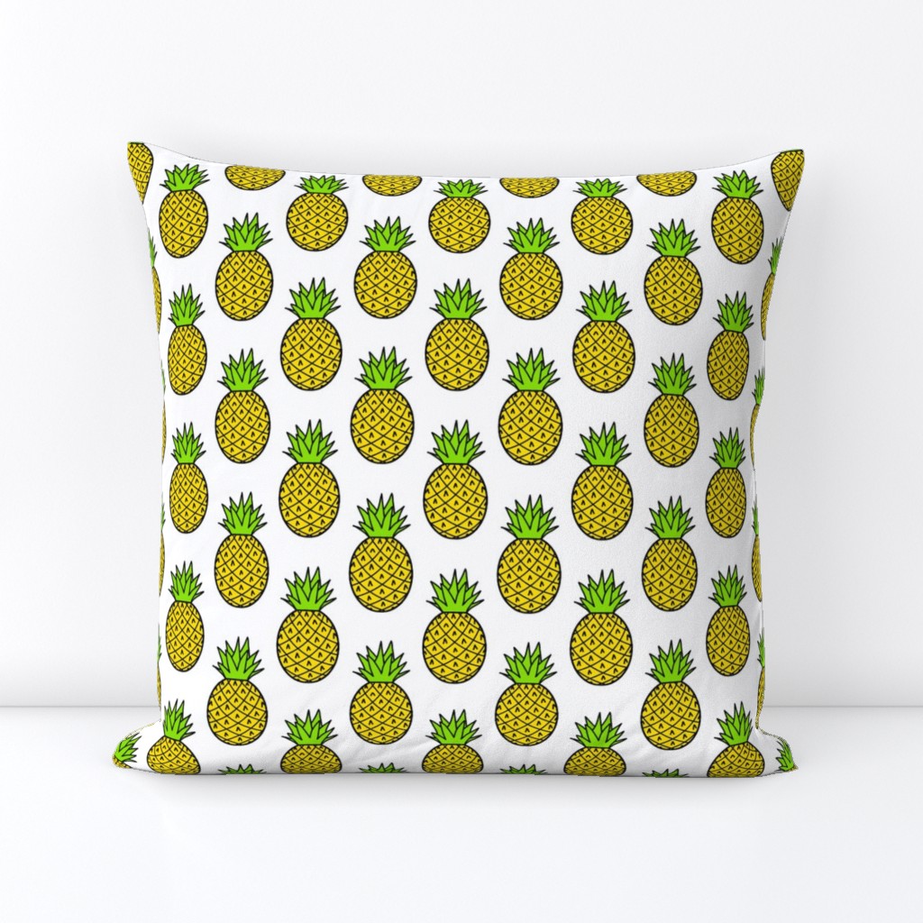 Tropical Pineapples on White