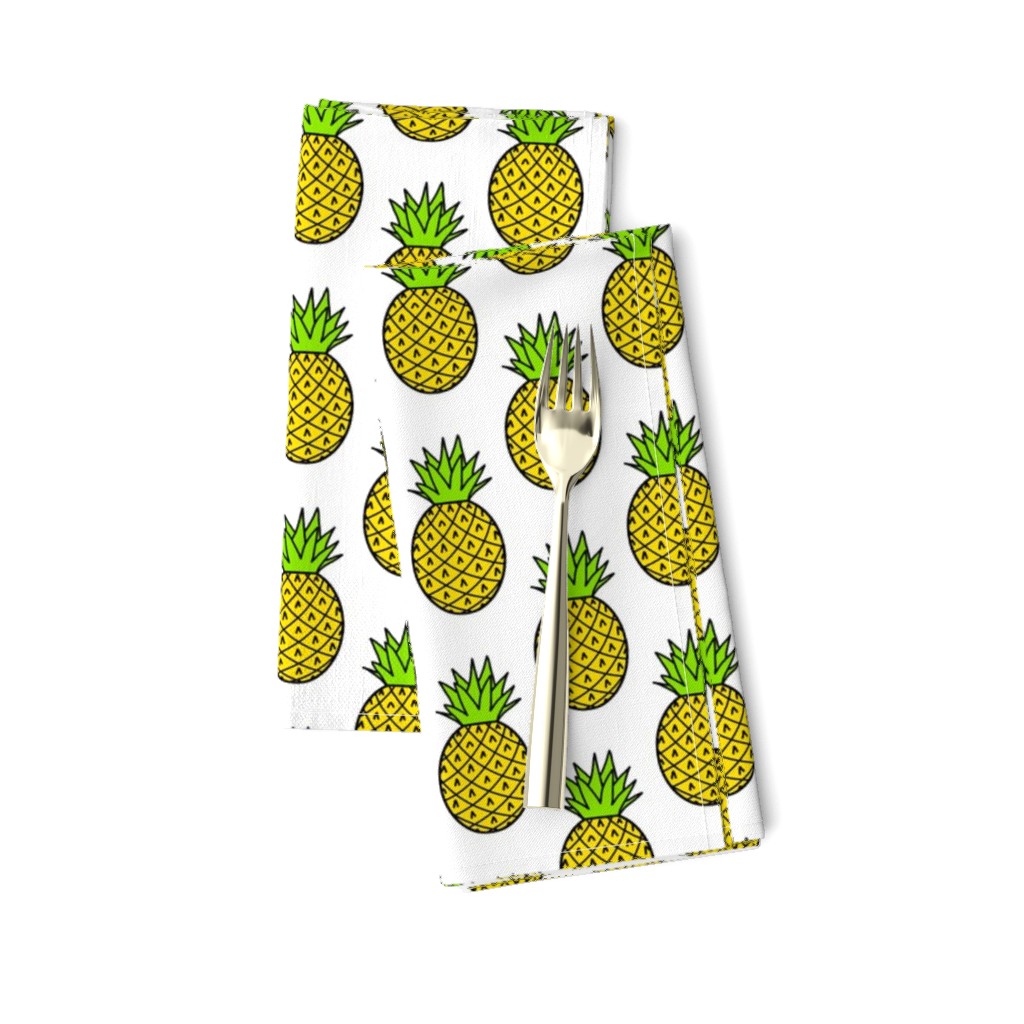 Tropical Pineapples on White