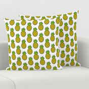 Tropical Pineapples on White