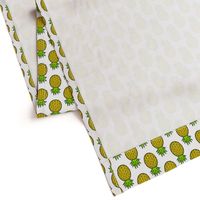 Tropical Pineapples on White