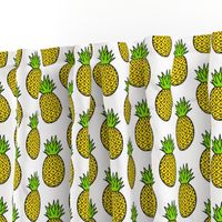 Tropical Pineapples on White