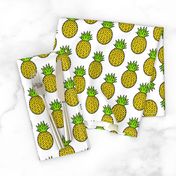 Tropical Pineapples on White