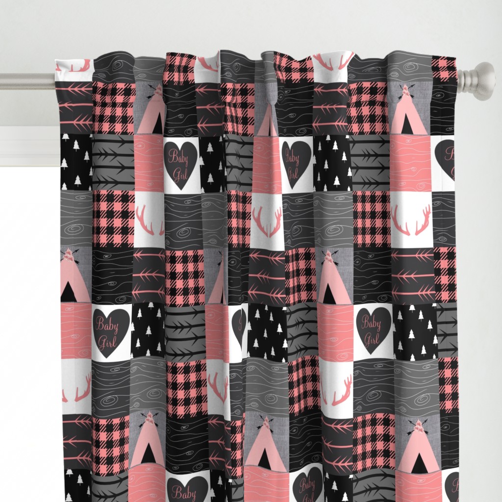 Baby girl wholecloth - pink, gray, black