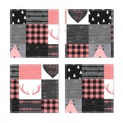 Baby girl wholecloth - pink, gray, black