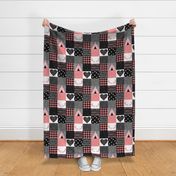 Baby girl wholecloth - pink, gray, black