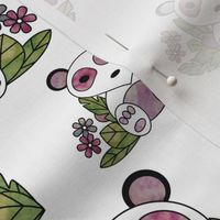 Panda watercolor pattern