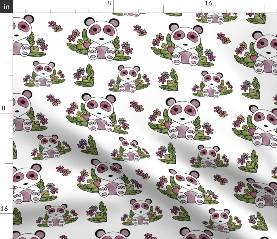 Panda watercolor pattern