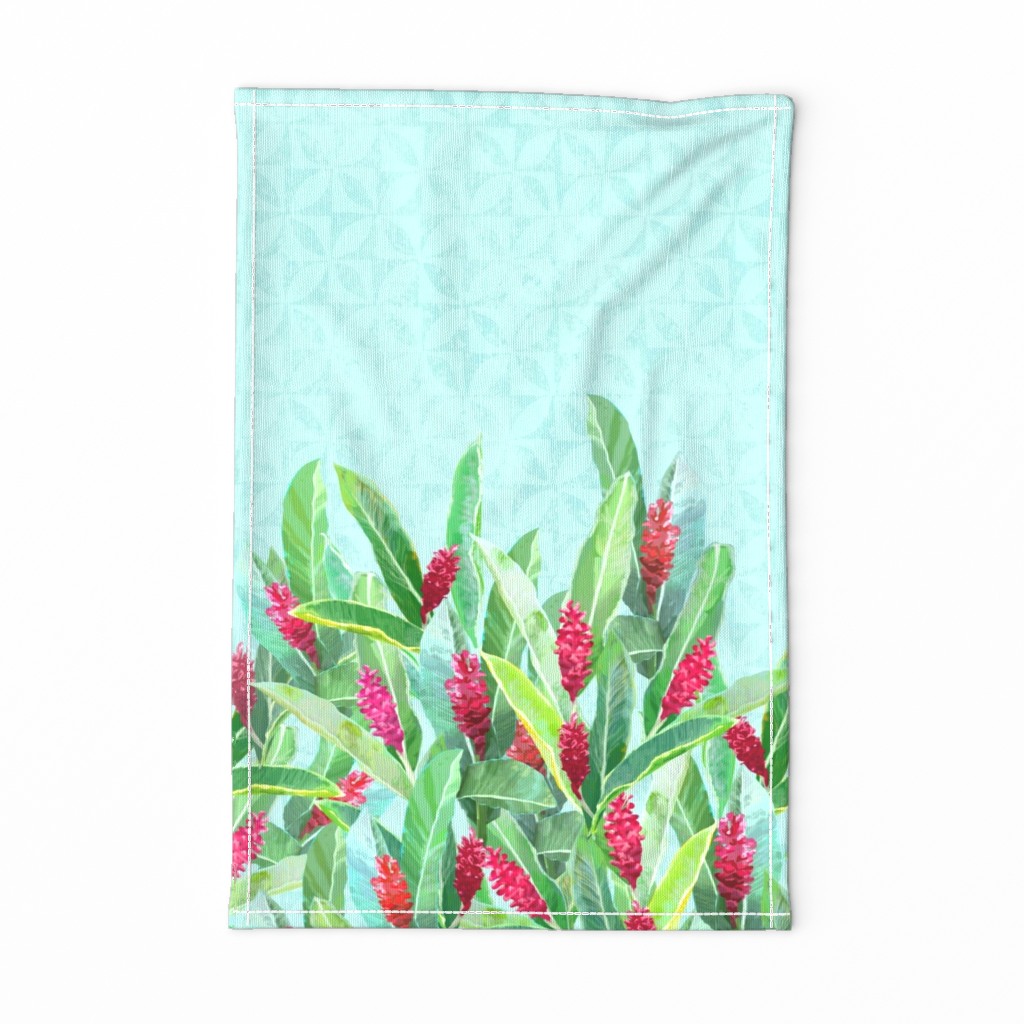 Awapuhi on Aqua Tapa Tea Towel