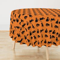 black cats on orange Halloween