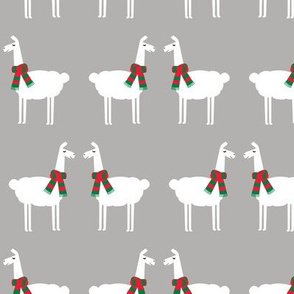 holiday llamas with scarfs