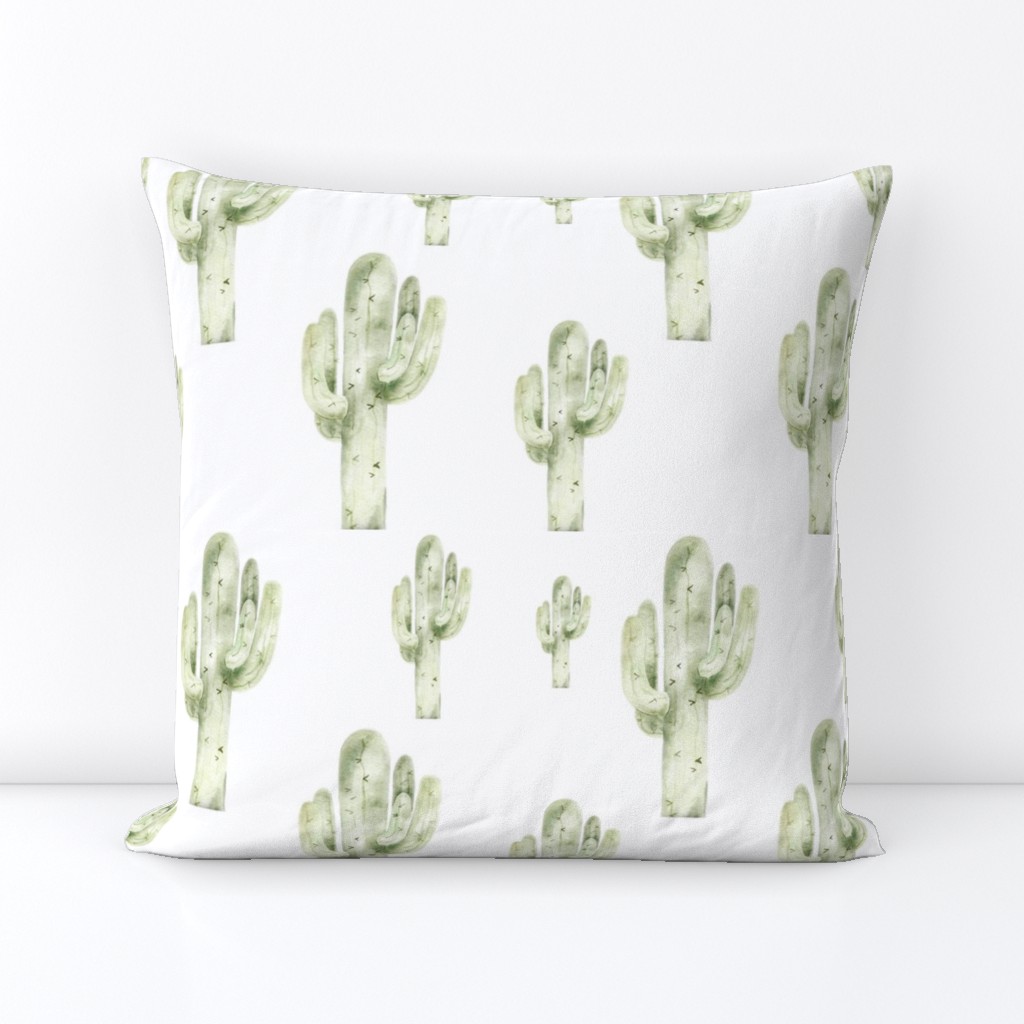 Green Watercolor Cactus