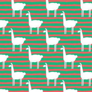 christmas llamas on stripes