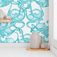 Cephalopod - Octopi Turquoise & White