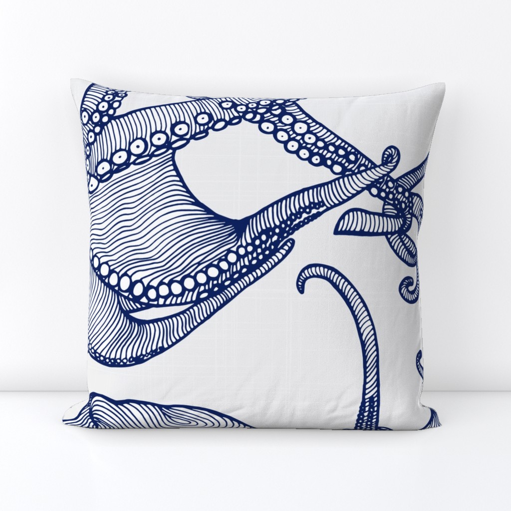 Cephalopod - Giant Octopi Navy & White