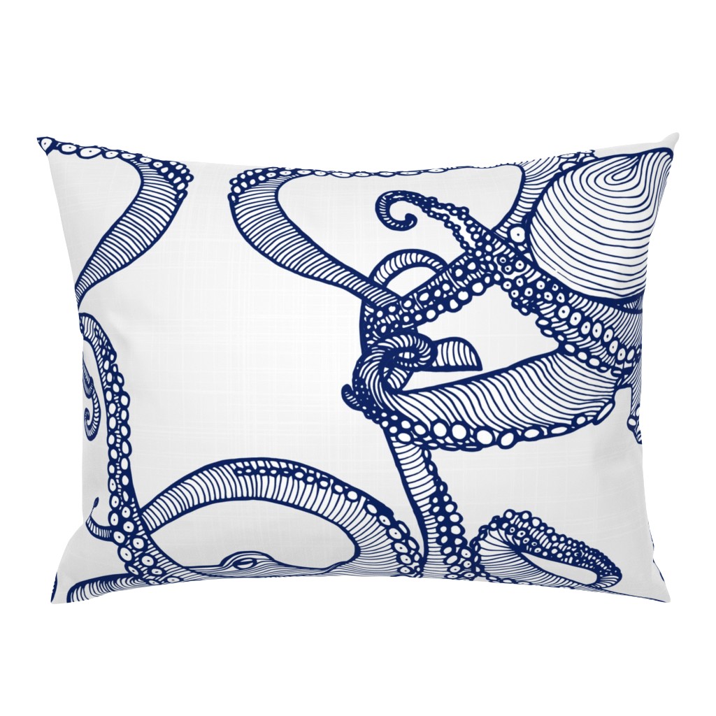 Cephalopod - Giant Octopi Navy & White