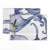 Cephalopod - Giant Octopi Navy & White