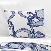 Cephalopod - Giant Octopi Navy & White