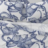 Cephalopod - Giant Octopi Navy & White