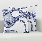 Cephalopod - Giant Octopi Navy & White